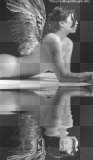 ANIMATED WOMAN, , BLACK AND WHITE, GOTHIC, VAMPIRE