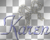 karen bow name tag