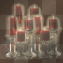 8 candles burning
