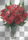 roses bouquet vase red glitter