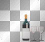 animated wine bottle pouring wine into glasses