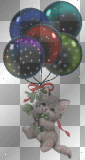 kitten with balloons