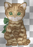 kitten with green bow