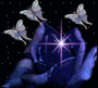 christian, blue, star, butterfly, glitter