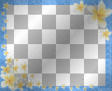 blue yellow white animated flower frame