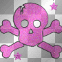 pink glitter skull