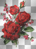 red glitter roses