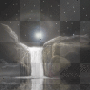 moonlit waterfall