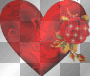 red heart & rose