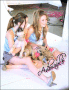 Miley Cyrus, Emily Osment, and the puppies