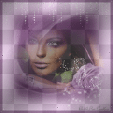 purple rose lady in glitter