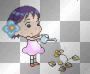 boneca regando flor