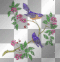 birds on flowers