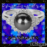 sparkle black pearl ring