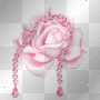 Pink rose glitter charm