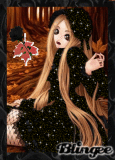 black fall anime girl