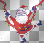Santa dances with bells