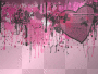 burning pink heart asbract 