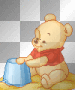 Pooh bear in the sand