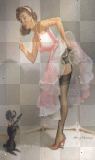Pinup Girl with poodle