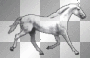 White animated horse
