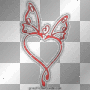 red butterfly love heart