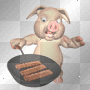 Animated Pig Cooking Bacon...LoL  :-}