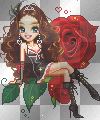 Animation doll with rose