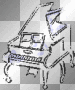 Animated Piano w/Music Notes