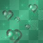 Green sparkle hearts