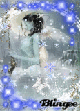 White Fairy with the Raining Snowflakes