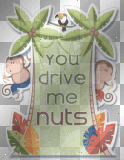"you drive me nuts" monkeys animated glitter cad888