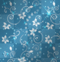 Swirls & Flowers BLUE BG