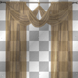 Brown Curtains w/Swag .=^_^=.
