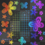 Nenaio Butterfly color colorful colorfull colour colourful colourful floral flower flowers black square squares background