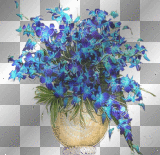 Blue Flowers In Vase