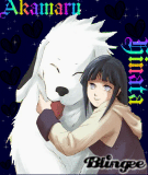 Akamaru y Hinata