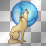 Wolf on the moon