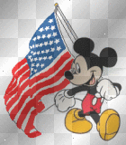 Mickey Mouse and American Flag