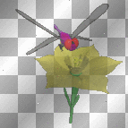 Dragonfly and Flower Large