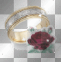 Love ring with red rose