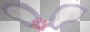 lavender bunny ears ' pink flower