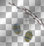 WIELKANOC EASTER TRANSPARENT EGG FLOWER BLUE 