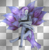 fairy woman in flower blue purple