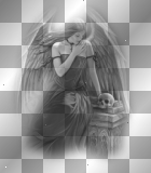 angel woman goth black white
