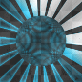 ReTrO style DECO sunburst BG black blue 
