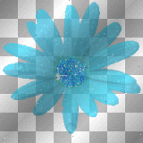 Deco Daisy Glitter Flower~Blue