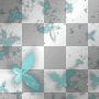 Glowing butterflies background overlay teal