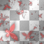 Glowing butterflies background overlay red