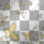 Glowing butterflies background overlay yellow